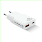 everActive Ładowarka sieciowa SUPER SLIM QC 3.0 20W 1XUSB 1XUSB-C biała SC-340Q