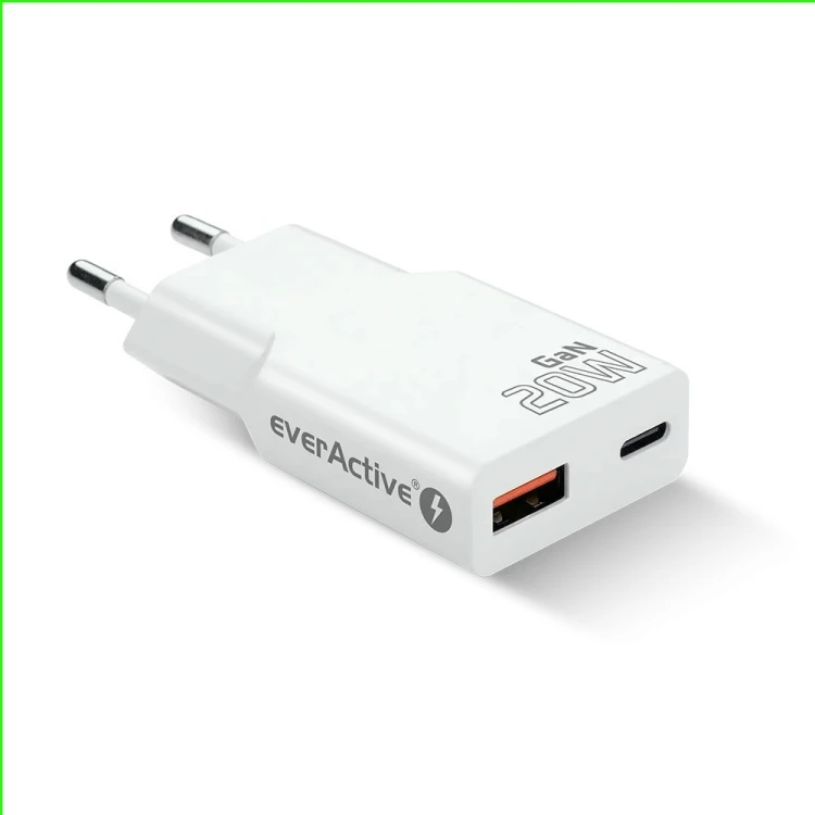 everActive Ładowarka sieciowa SUPER SLIM QC 3.0 20W 1XUSB 1XUSB-C biała SC-340Q