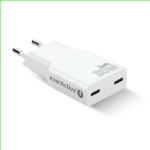 everActive Ładowarka sieciowa SUPER SLIM QC 4+ 30W 2XUSB-C biała SC-385Q