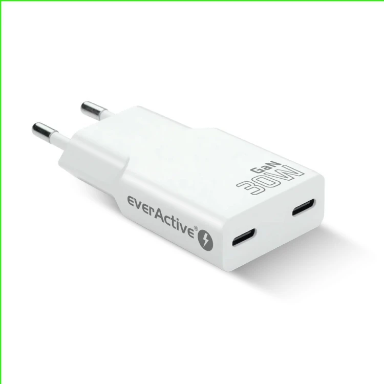 everActive Ładowarka sieciowa SUPER SLIM QC 4+ 30W 2XUSB-C biała SC-385Q