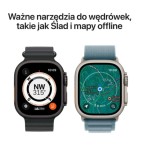 Apple Watch Ultra 3 GPS + Cellular, koperta 49 mm z tytanu w kolorze naturalnym, opaska Trail w kolorze niebieskim/jaskrawoniebieskim - rozmiar S/M