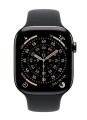 Apple Watch Series 11 GPS + Cellular, koperta 42 mm z tytanu w kolorze łupku, pasek sportowy w kolorze czarnym - rozmiar S/M