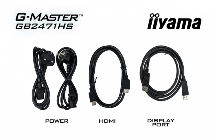 IIYAMA Monitor 23,8 cala GB2471HS-B1 Fast IPS,FHD,240Hz,2xHDMI,DP, 350cd, HAS(150) PIVOT, Adaptive G-SYNC - 1920 x 1080 @48-240Hz  DisplayPort Only