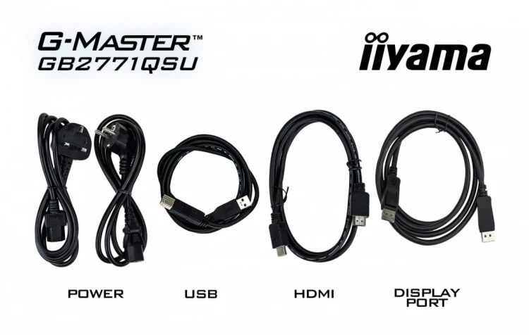 IIYAMA Monitor 27 cali GB2771QSU-B1 QHD,Fast IPS,200Hz,HAS (150) PIVOT,2xUSB 3.2,2xUSB C,0,5ms,2xHDMI,DP,350cd,Adaptive G-SYNC 1920x1080@48-240Hz DP o