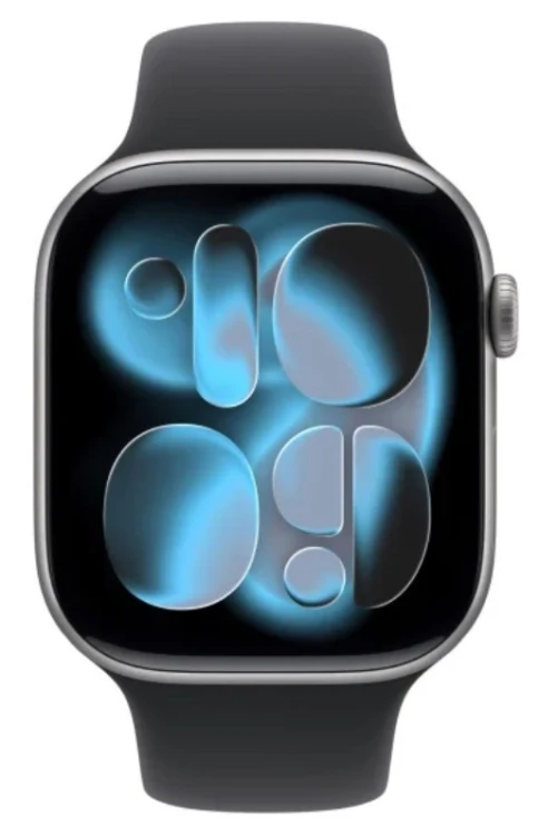 Apple Watch Series 11 GPS+Cellular koperta 42 mm z aluminium w kolorze gwiezdnej szarości, pasek sportowy w kolorze czarnym - rozmiar M/L