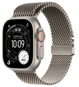 Apple Watch Ultra 3 GPS + Cellular, koperta 49 mm z tytanu w kolorze naturalnym, bransoleta mediolańska z tytanu w kolorze naturalnym - rozmiar L