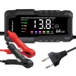 Qoltec Mikroprocesorowa ładowarka 12V 6A | Prostownik z funkcją naprawy do akumulatora AGM GEL LiFePO4 | LCD
