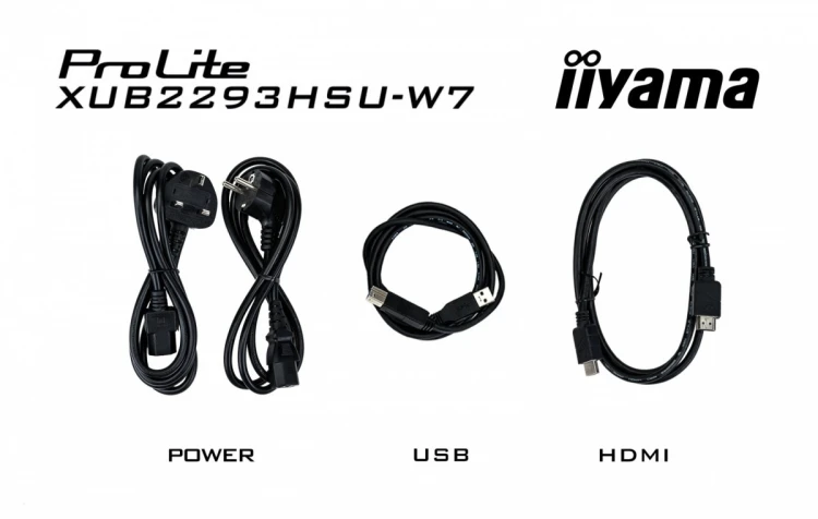 IIYAMA Monitor 22 cale XUB2293HSU-W7 IPS, 100Hz, Pivot, HAS(150mm), 300cd,   BIAŁY