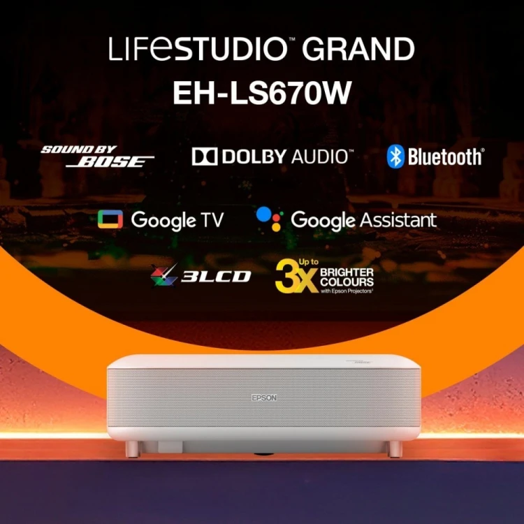 Epson Projektor EH-LS670W 3LCD KD 4KUHD/3600L/5m:1/16:9/biały