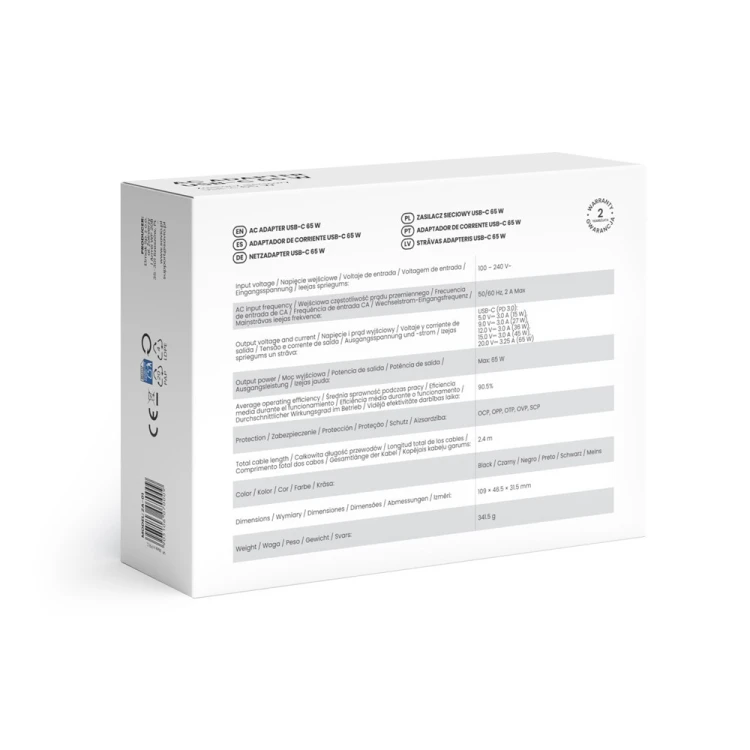 Savio Zasilacz sieciowy USB-C 65W ZA-01