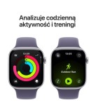 Apple Watch Series 11 GPS+Cellular koperta 46 mm z aluminium w kolorze srebrnym, pasek sportowy w kolorze mlecznego fioletu - rozmiar S/M
