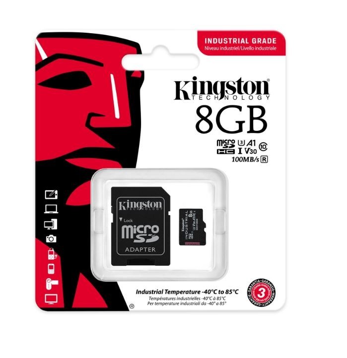 Kingston Karta pamięci microSD  8GB CL10 UHS-I Industrial bez adaptera