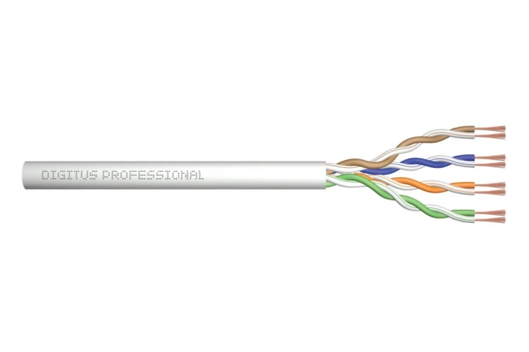 Digitus Kabel teleinformatyczny patchcordowy kat.6A, U/UTP, linka, AWG 26/7, LSOH, 100m, szary, karton