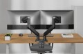 Digitus Uchwyt biurkowy podwójny z zaciskiem i sprężyną mechaniczną 2x LCD max. 45" 2x 20kg, VESA: 75x75, 100x100