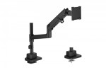 Digitus Ramię biurkowe pojedyncze z zaciskiem i sprężyną gazową 1x LCD max. 57" 27kg, VESA: 75x75, 100x100, czarne