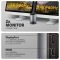 AXAGON HMC-WL9 Wieloportowy hub USB 9in1, 10Gbps, 3xUSB-A, 1xUSB-C, DP 8K/60Hz, HDMI 4K/60Hz, PD 100W, GLAN, 100cm USB-C kabel, wireless charging 15W