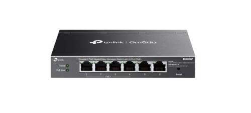 TP-LINK Przełącznik Omada 6-Port ES206GP  Easy Managed Switch with 4-Port PoE+    PORT: 4× Gigabit PoE+ Ports, 2x Gigabit Non-PoE Ports