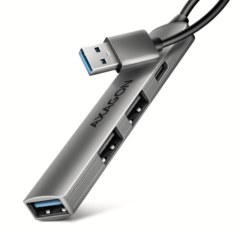 AXAGON HUE-STA HUB 4-portowy 1x USB-A 5Gbps, 2x USB2.0 + 1x USB-C 2.0, 12cm kabel USB-A