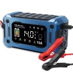 Qoltec Mikroprocesorowa ładowarka 12V 15A | Prostownik z funkcją naprawy i podtrzymania zasilania podczas wymiany akumulatora | do AGM GEL LiFePO4 |