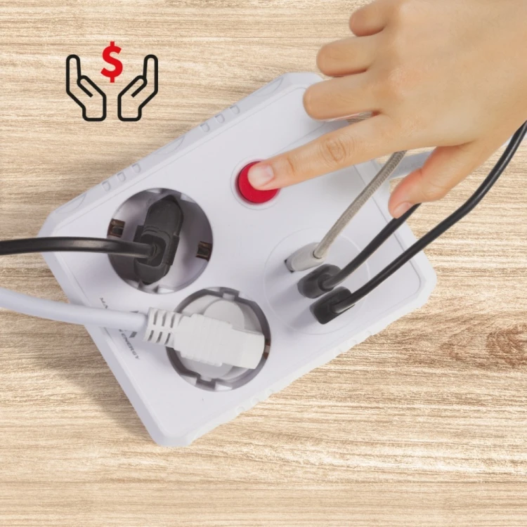 Maclean Listwa zasilająca 2 gniazda MCE387 W 3xUSB, 110-240V AC 50/60Hz, 2.1A max 2500W, 1.5m, biała