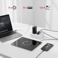 Maclean Listwa zasilająca 2 gniazda MCE387 W 3xUSB, 110-240V AC 50/60Hz, 2.1A max 2500W, 1.5m, biała