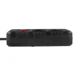 Maclean Listwa zasilająca MCE393 B 4 gniazda 3xUSB 110-240V AV 50/60Hz 1A max 2500W 3m czarna