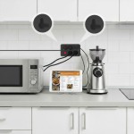 Maclean Listwa zasilająca MCE393 B 4 gniazda 3xUSB 110-240V AV 50/60Hz 1A max 2500W 3m czarna