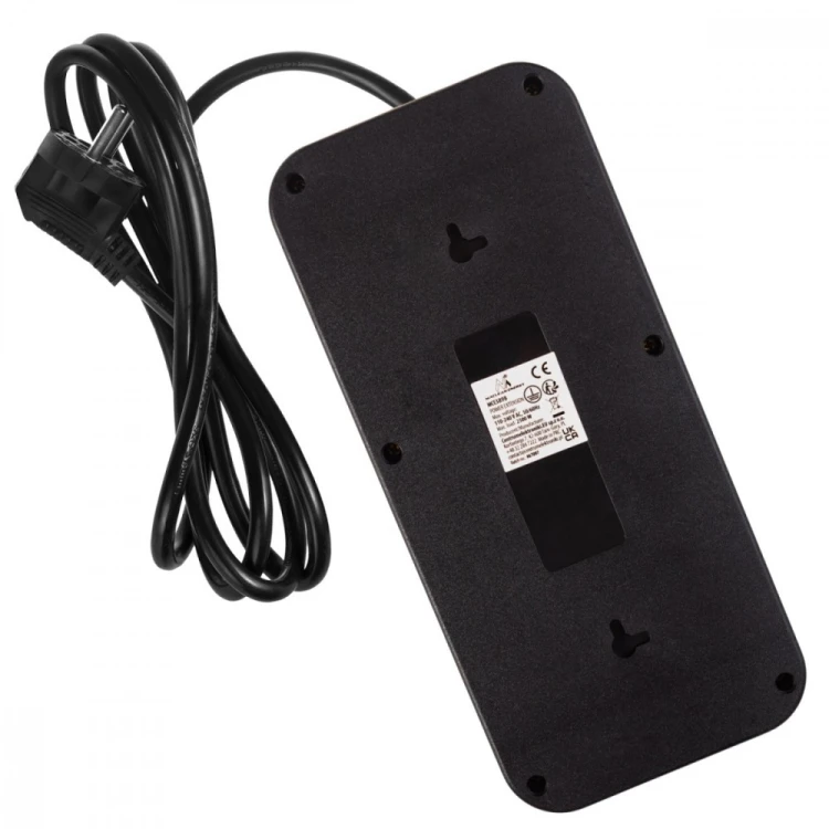 Maclean Listwa zasilająca MCE389 B 6 gniazd 4xUSB-A, 1xUSB-C 110-240V AC 50/60Hz, 2.1A max 2500W, czarna