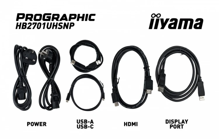 IIYAMA Monitor 27 cali ProGraphic HB2701UHSNP-B1 4K,IPS BLACK 2.0,450cd,VESA USB-c dock(PD:96W),HDMI,DP,DAISY/CHAIN,4xUSB,RJ45,3000:1,sRGB:100%,DCI-P3
