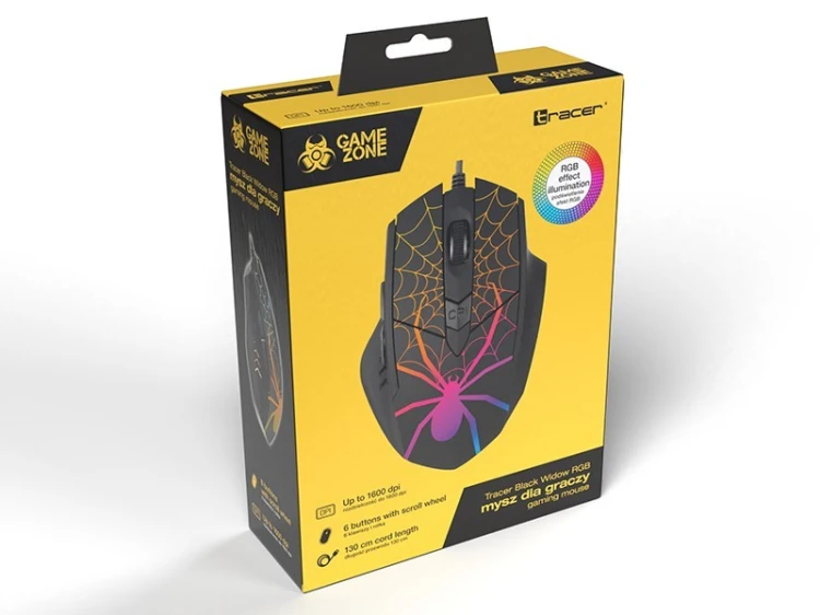 Tracer Mysz GAMEZONE Black Widow USB