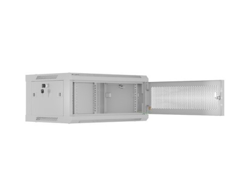 Lanberg Szafa instalacyjna rack wisząca 19 cali 4U 600x450 drzwi perforowane (flat pack) szara