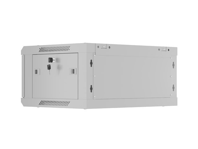 Lanberg Szafa instalacyjna rack wisząca 19 cali 4U 600x450 drzwi perforowane (flat pack) szara