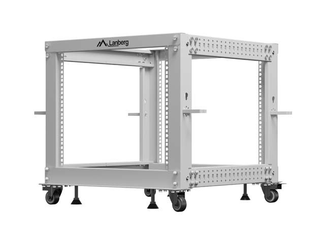 Lanberg Stojak Open rack 19 cali 9U 600x600-1100 regulowany szary