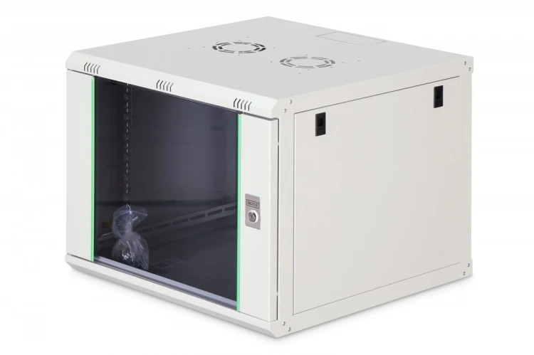 Digitus Szafa sieciowa wisząca Dynamic 19" 9U rack 474x600x600mm, drzwi szyba, szara, niezłożona, 60kg