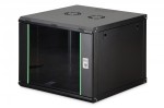 Digitus Szafa sieciowa wisząca Dynamic 19" 9U rack 474x600x600mm, drzwi szyba, czarna, niezłożona, 60kg