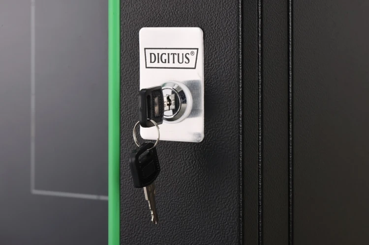 Digitus Szafa sieciowa wisząca Dynamic 19" 12U rack 607x600x450mm, drzwi szyba, czarna, niezłożona, 60kg
