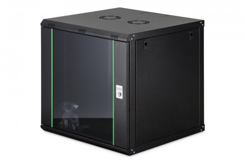 Digitus Szafa sieciowa wisząca Dynamic 19" 12U rack 607x600x600mm, drzwi szyba, czarna, niezłożona, 60kg