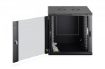 Digitus Szafa sieciowa wisząca Dynamic 19" 12U rack 607x600x600mm, drzwi szyba, czarna, niezłożona, 60kg