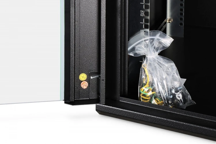 Digitus Szafa sieciowa wisząca Dynamic 19" 12U rack 607x600x600mm, drzwi szyba, czarna, niezłożona, 60kg