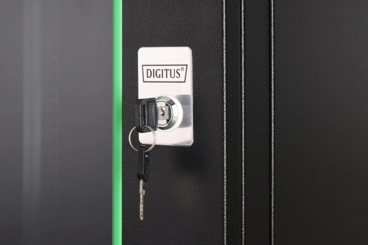 Digitus Szafa sieciowa wisząca Dynamic 19" 12U rack 607x600x600mm, drzwi szyba, czarna, niezłożona, 60kg