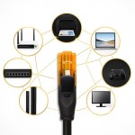 Qoltec Kabel patchcord UTP | kat.6 | 2 x RJ-45 | High speed 1Gb/s | Pozłacane styki | 10m | Czarny