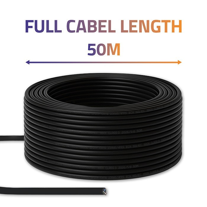 Qoltec Kabel patchcord sieciowy skrętka UTP | CAT6 | High speed 1Gb/s | LAN | 50m | Czarny
