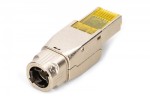 Digitus Wtyk modularny RJ45 kat.6A, PoE++, 10GbE, STP, ekranowany, beznarzędziowy, zakręcany, metalowy, AWG 22-27, linka/drut
