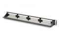 Digitus Panel krosowy (patch panel) 19'' 24x RJ45, LSA pion, kat.6, nieekranowany, 1U, prowadnica kabli, pola opisowe, Czarny