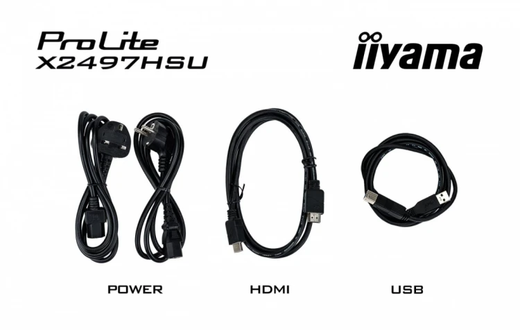 IIYAMA Monitor  ProLite 23.8 cala X2497HSU-B1 IPS,FHD,HDMI,DP,120Hz,350CD,2xUSBv3.2,   2xUSB-C, GW 5lat