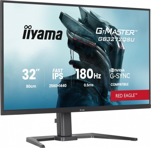 IIYAMA Monitor 31.5 cala GB3272QSU-B1 QHD,IPS,180Hz,2xHDMI,DP,400CD,          2xUSB 3.2 , 2xUSB-C,G-SYNC Compatible, 2x5W, , HAS 150