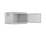 Lanberg Szafa instalacyjna rack wisząca 19 cali 6U 600x450 drzwi perforowane (flat pack) szara