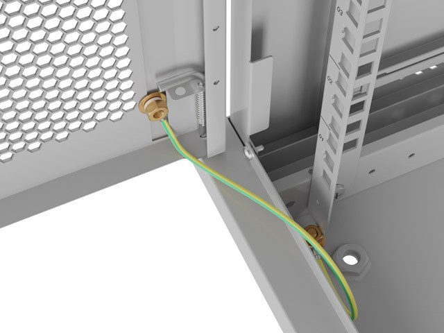 Lanberg Szafa instalacyjna rack wisząca 19 cali 6U 600x450 drzwi perforowane (flat pack) szara