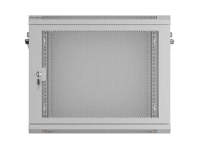 Lanberg Szafa instalacyjna rack wisząca 19 cali 9U 600x450 drzwi perforowane (flat pack) szara