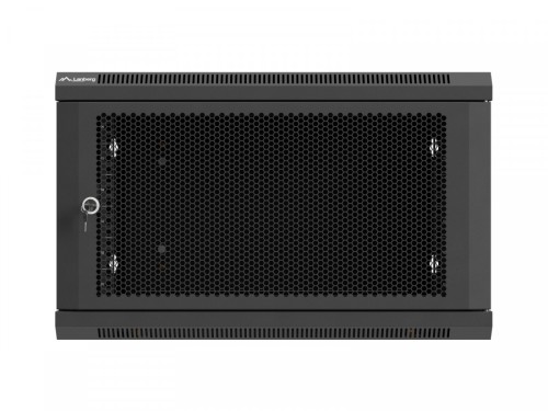 Lanberg Szafa instalacyjna rack wisząca 19 cali 6U 600x600 czarna drzwi perforowane (flat pack)